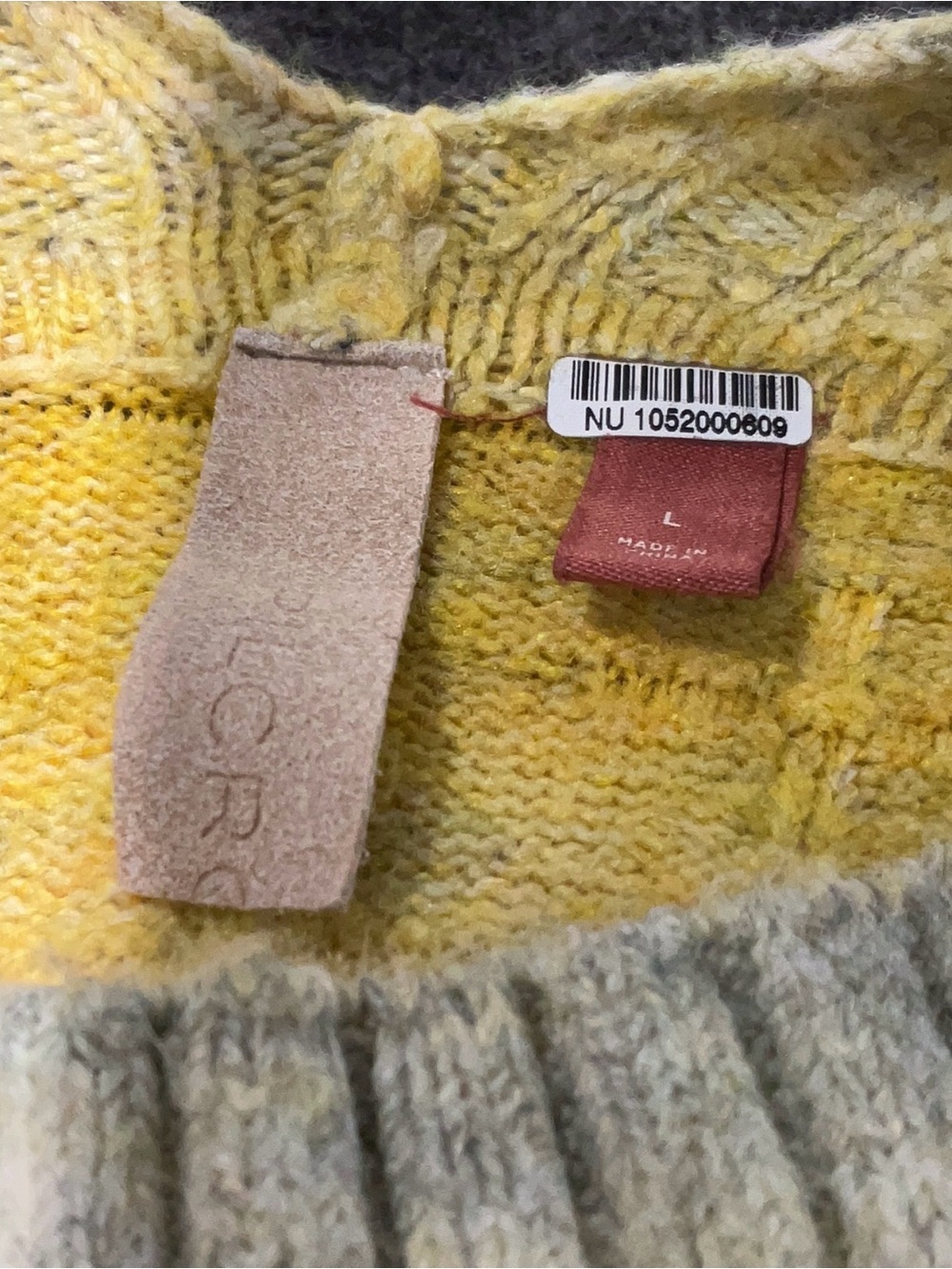 Pilcro Anthropologie Cropped Ombre Mock Neck Sweater Yellow Gray L - Picture 3 of 4
